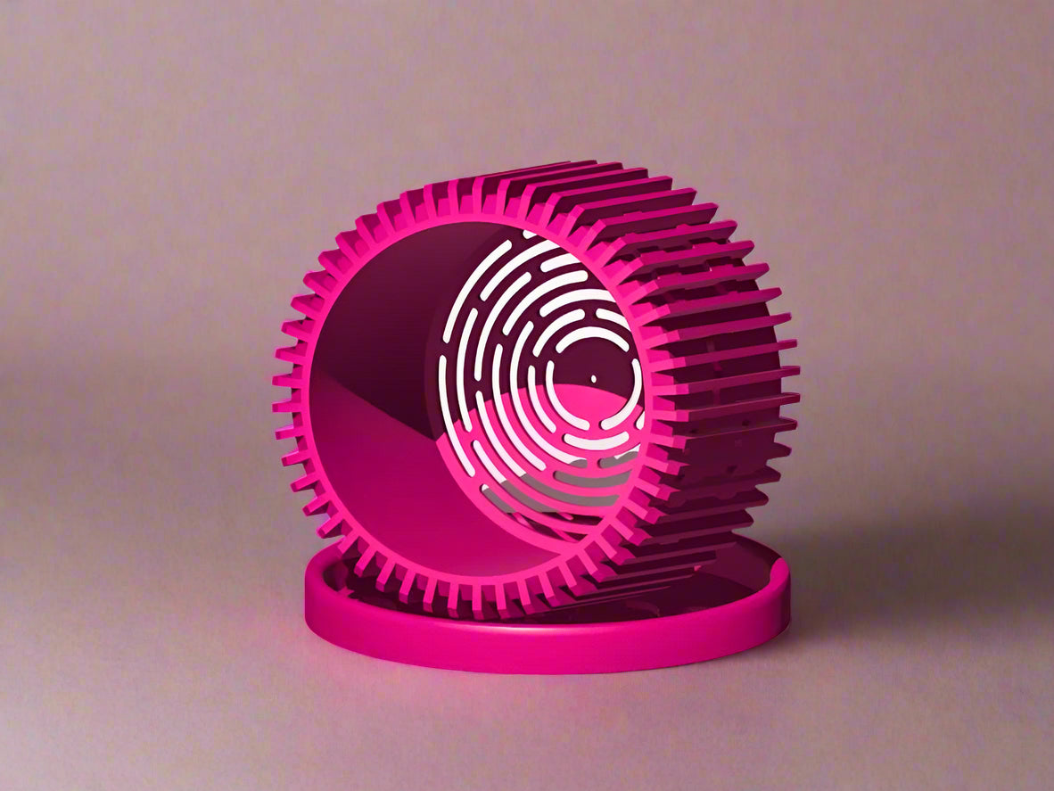 Rosebud HomeGoods Modern Heart Planter with Saucer – Ribbed 3D Printed Home Decor - Apparel & Accessories Planter
