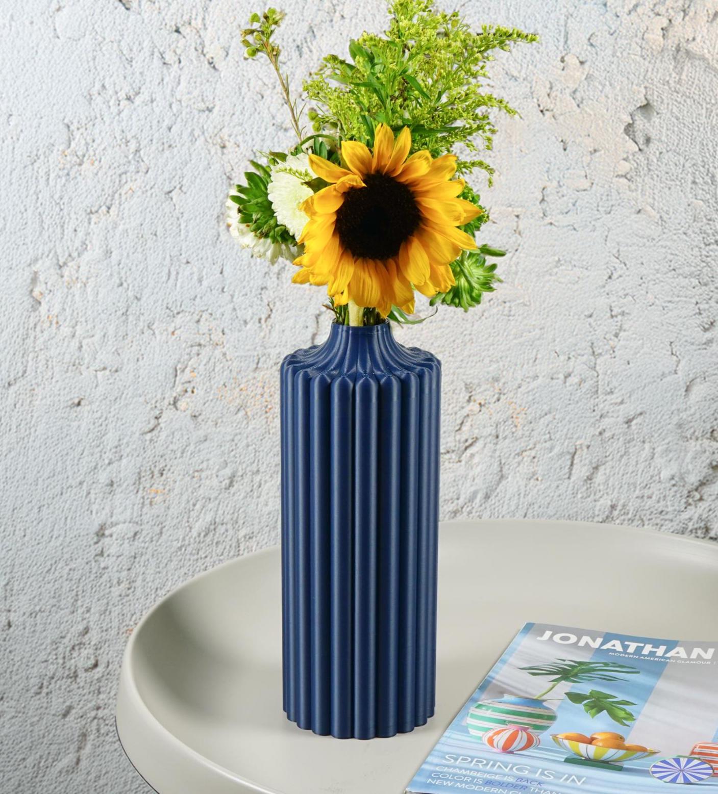 Rosebud HomeGoods Sculptural Floral Vase – Modern Statement Piece, Bold Colors, Plant-Based Material - Apparel & Accessories Vases