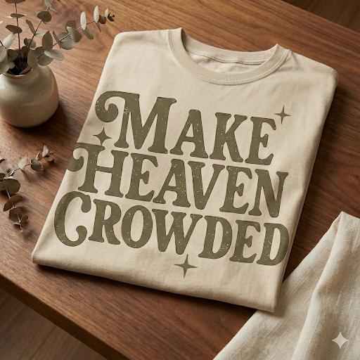 Everyday Customs Co. Make Heaven Crowded T-Shirt | Minimalist Christian Tee - Apparel & Accessories