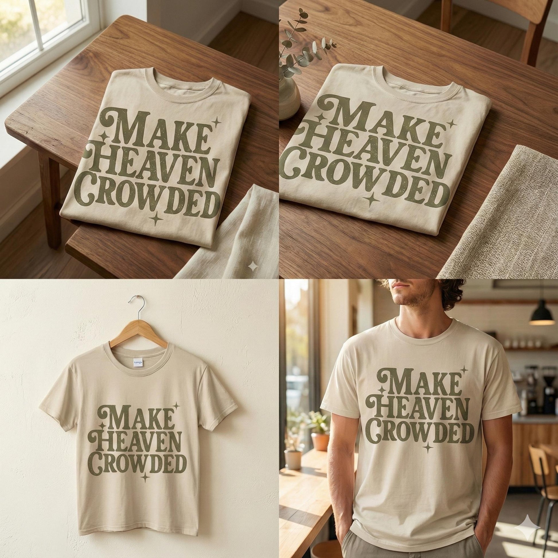 Everyday Customs Co. Make Heaven Crowded T-Shirt | Minimalist Christian Tee - Apparel & Accessories