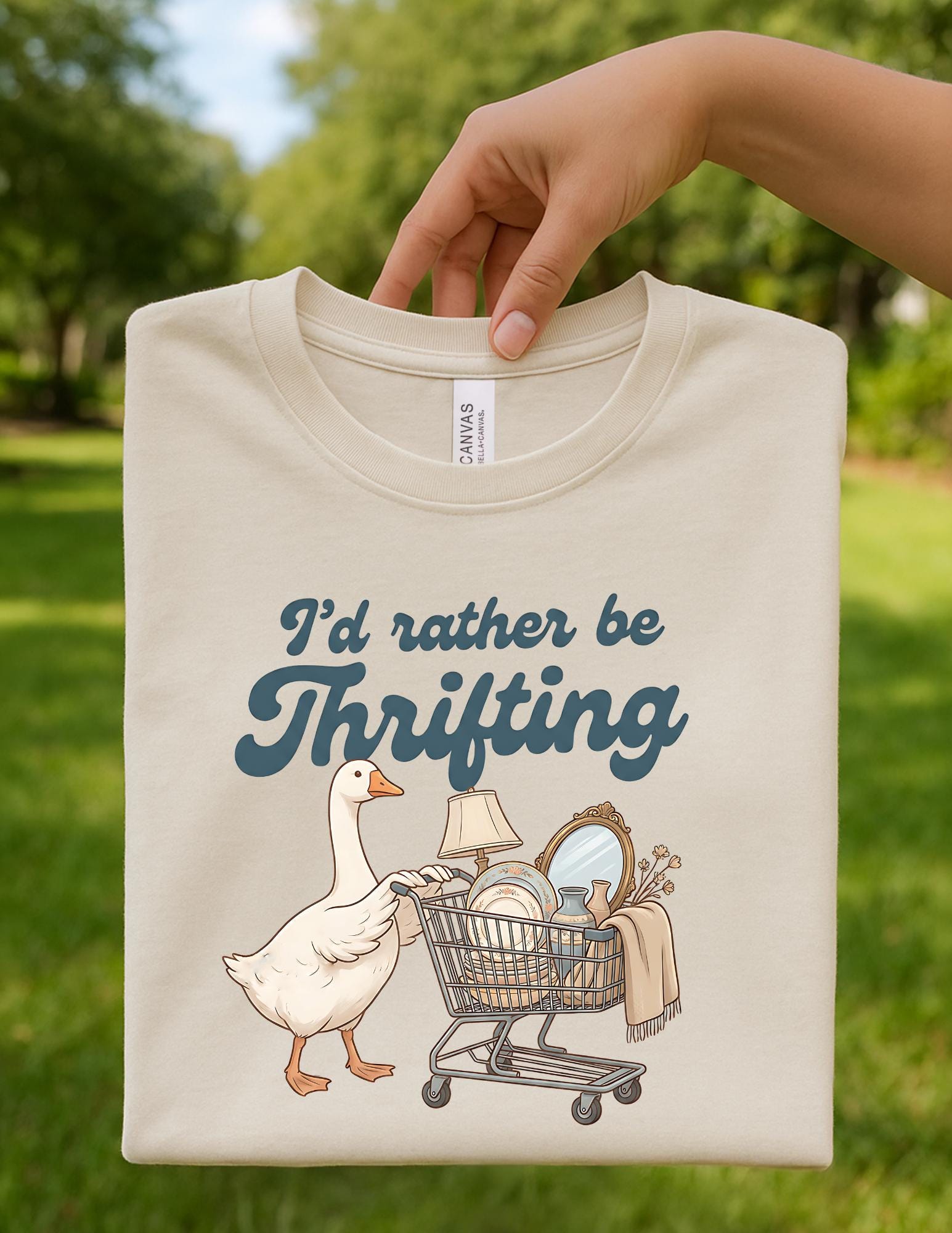 Everyday Customs Co. Funny Goose Thrifting Graphic Tee - Soft Bella Canvas Shirt | Everyday Customs Co. - T-Shirts