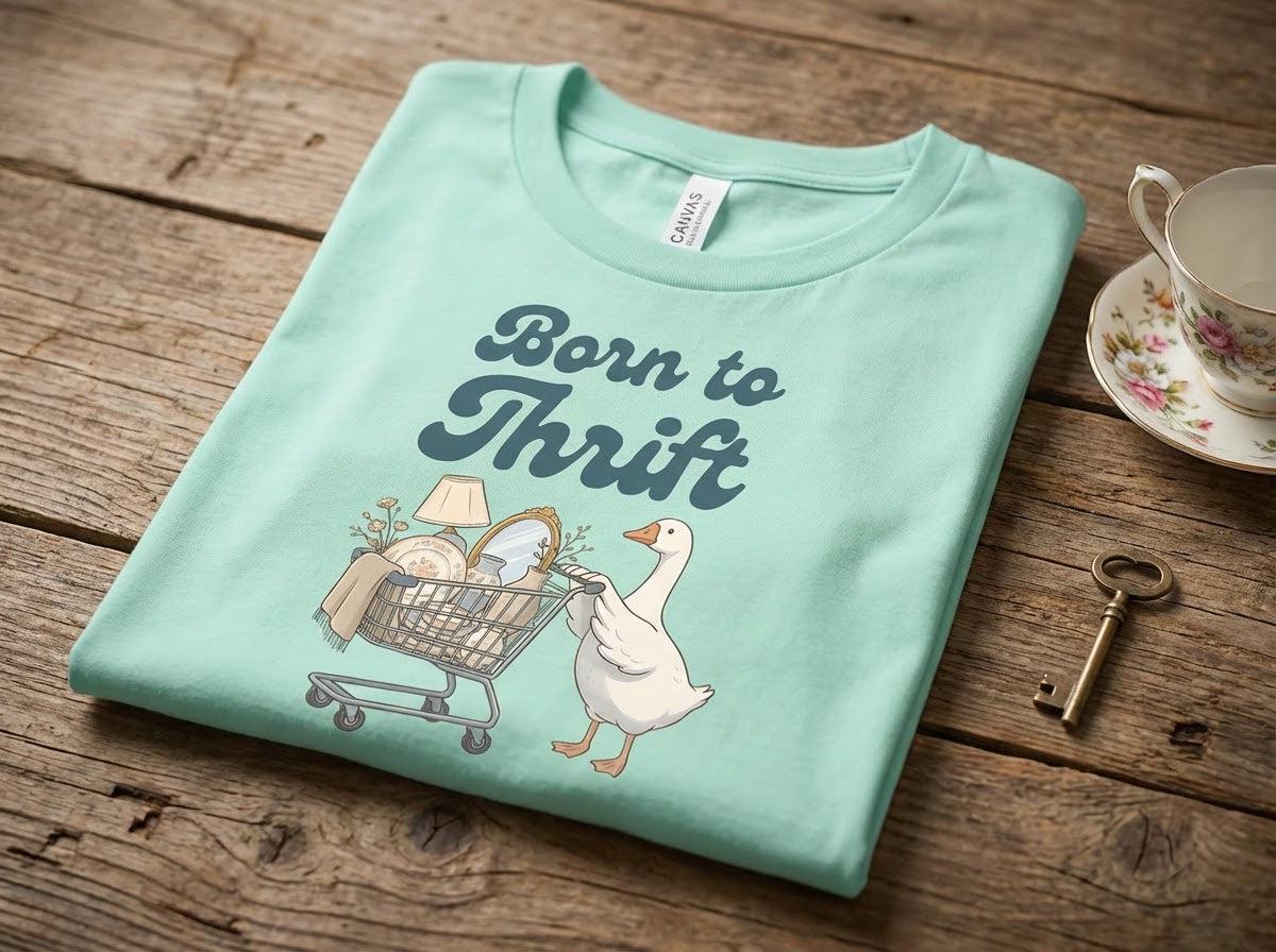 Everyday Customs Co. Funny Goose Thrifting Graphic Tee - Soft Bella Canvas Shirt | Everyday Customs Co. - T-Shirts