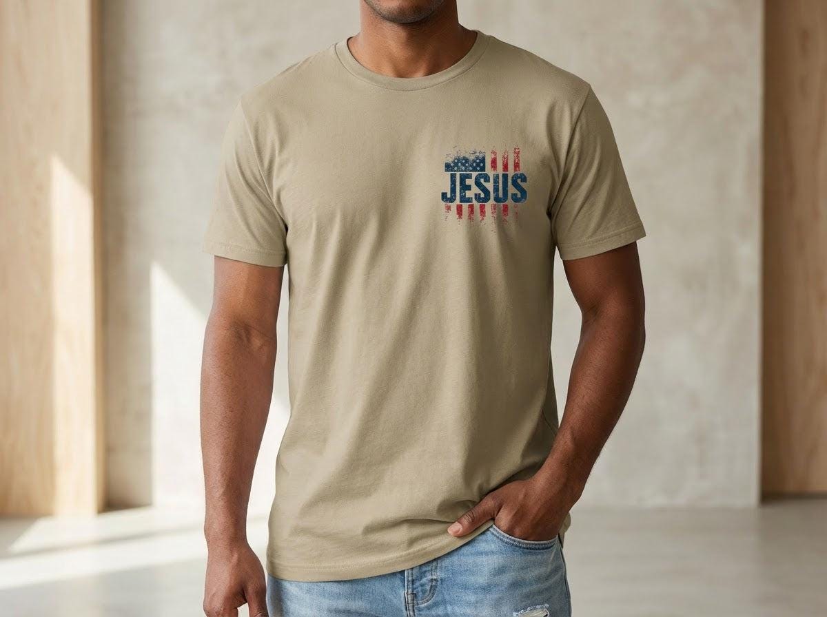 Everyday Customs Co. Jesus American Flag Graphic Tee - Faith & Patriotism | Everyday Customs Co. - T-Shirts