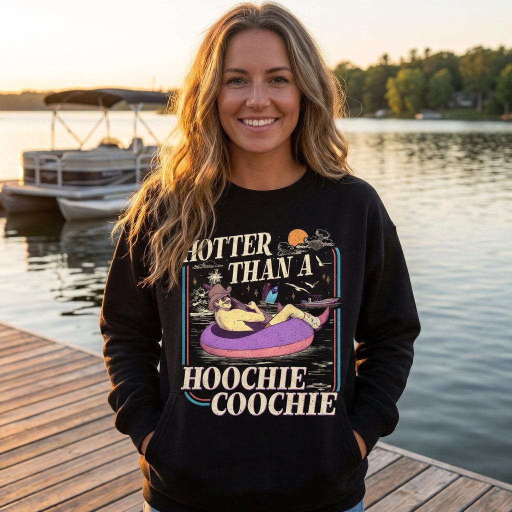 Everyday Customs Co. Hoochie Coochie Sweatshirt - Retro Lake Day Graphic | Everyday Customs Co. - Apparel & Accessories