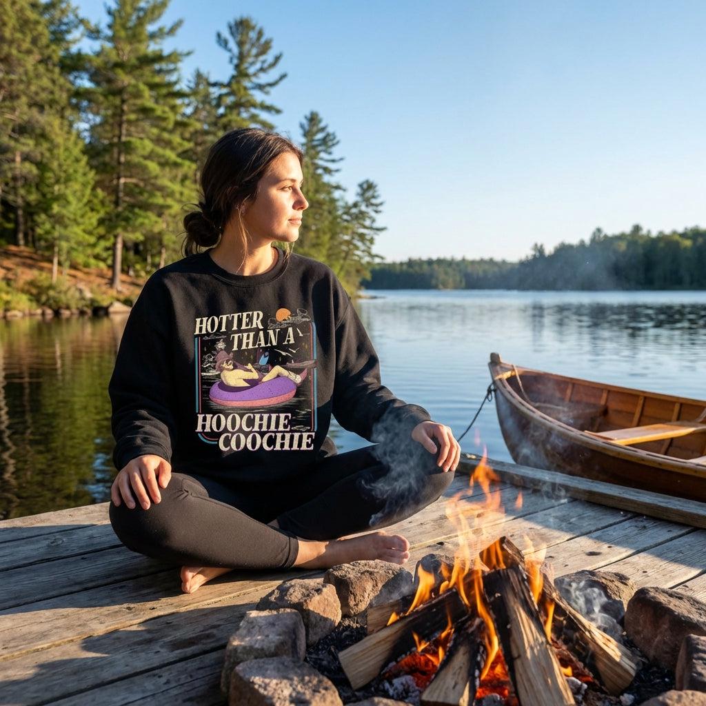 Everyday Customs Co. Hoochie Coochie Sweatshirt - Retro Lake Day Graphic | Everyday Customs Co. - Apparel & Accessories