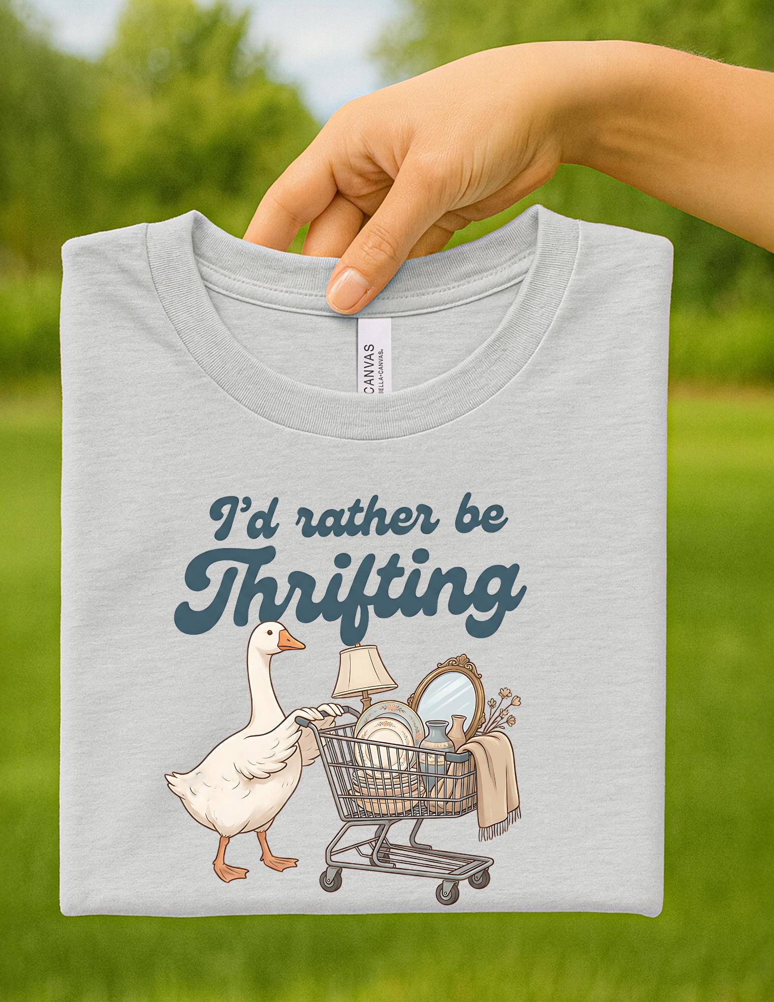 Everyday Customs Co. Funny Goose Thrifting Graphic Tee - Soft Bella Canvas Shirt | Everyday Customs Co. - T-Shirts