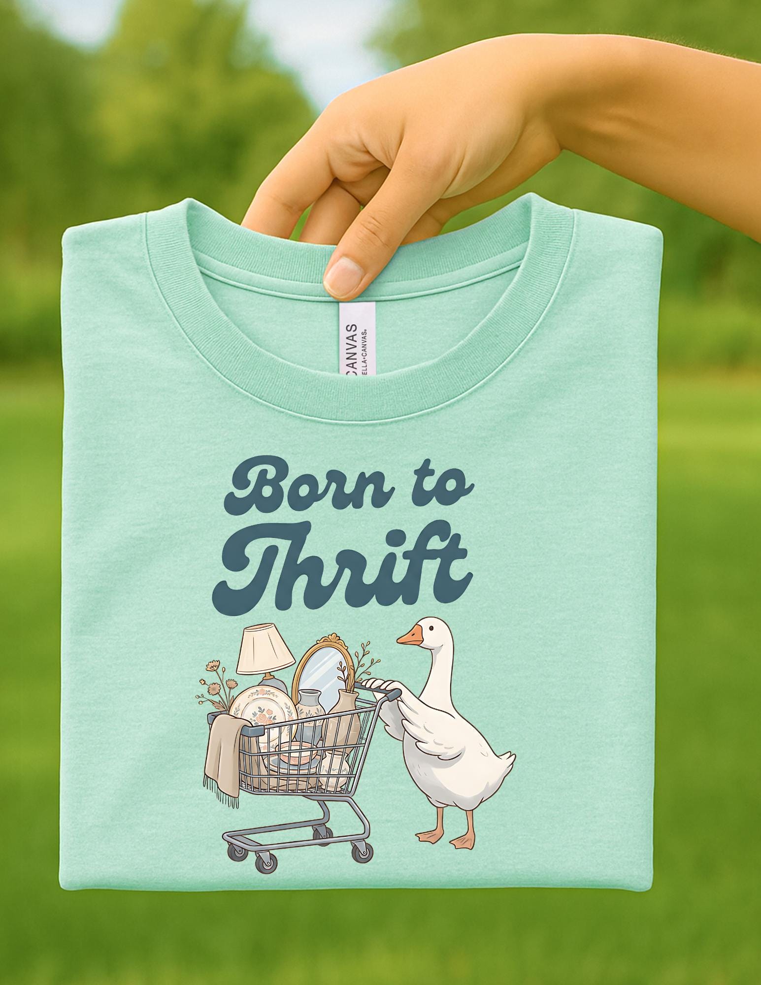 Everyday Customs Co. Funny Goose Thrifting Graphic Tee - Soft Bella Canvas Shirt | Everyday Customs Co. - T-Shirts