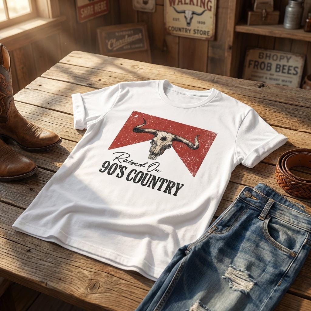 Everyday Customs Co. 90s Country Graphic T-Shirt - Hand-Pressed Cotton Craft | Everyday Customs Co. - T-Shirts