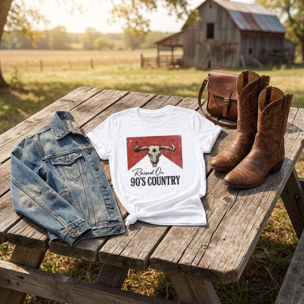 Everyday Customs Co. 90s Country Graphic T-Shirt - Hand-Pressed Cotton Craft | Everyday Customs Co. - T-Shirts