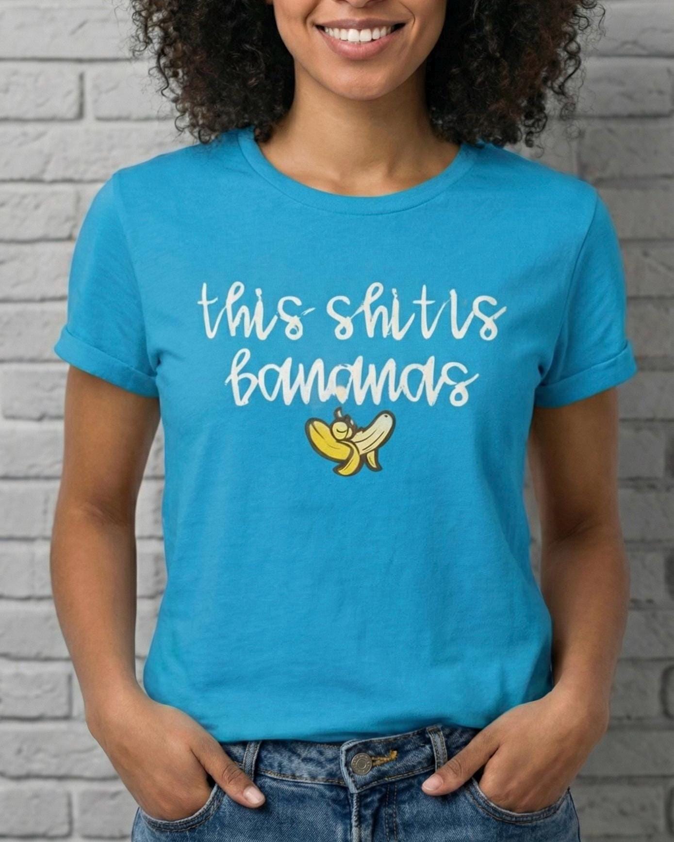 Everyday Customs Co. This Shit Is Bananas Funny Graphic Tee | Unisex Cotton T-Shirt, Trendy Casual Humor Top - Apparel & Accessories