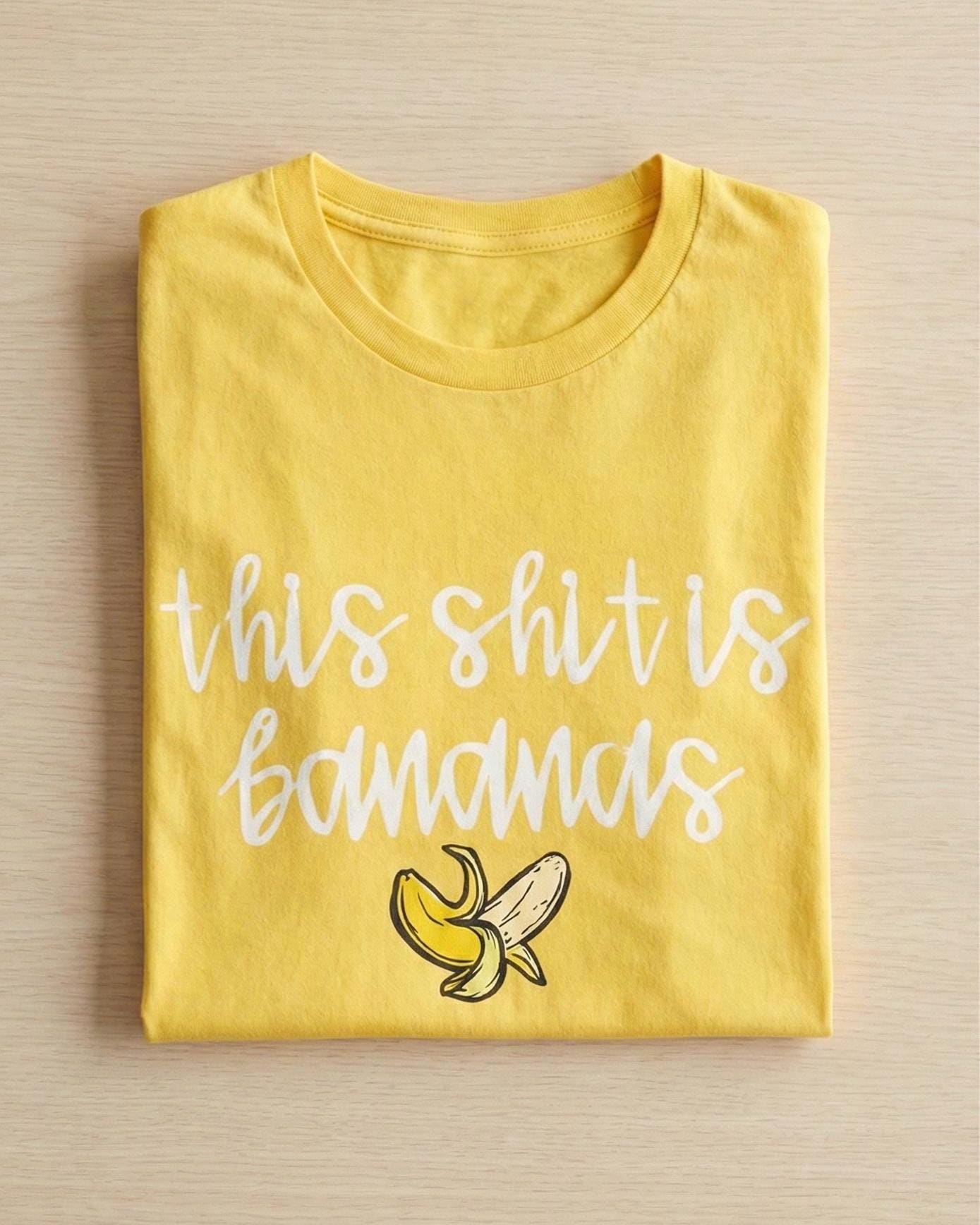 Everyday Customs Co. This Shit Is Bananas Funny Graphic Tee | Unisex Cotton T-Shirt, Trendy Casual Humor Top - Apparel & Accessories