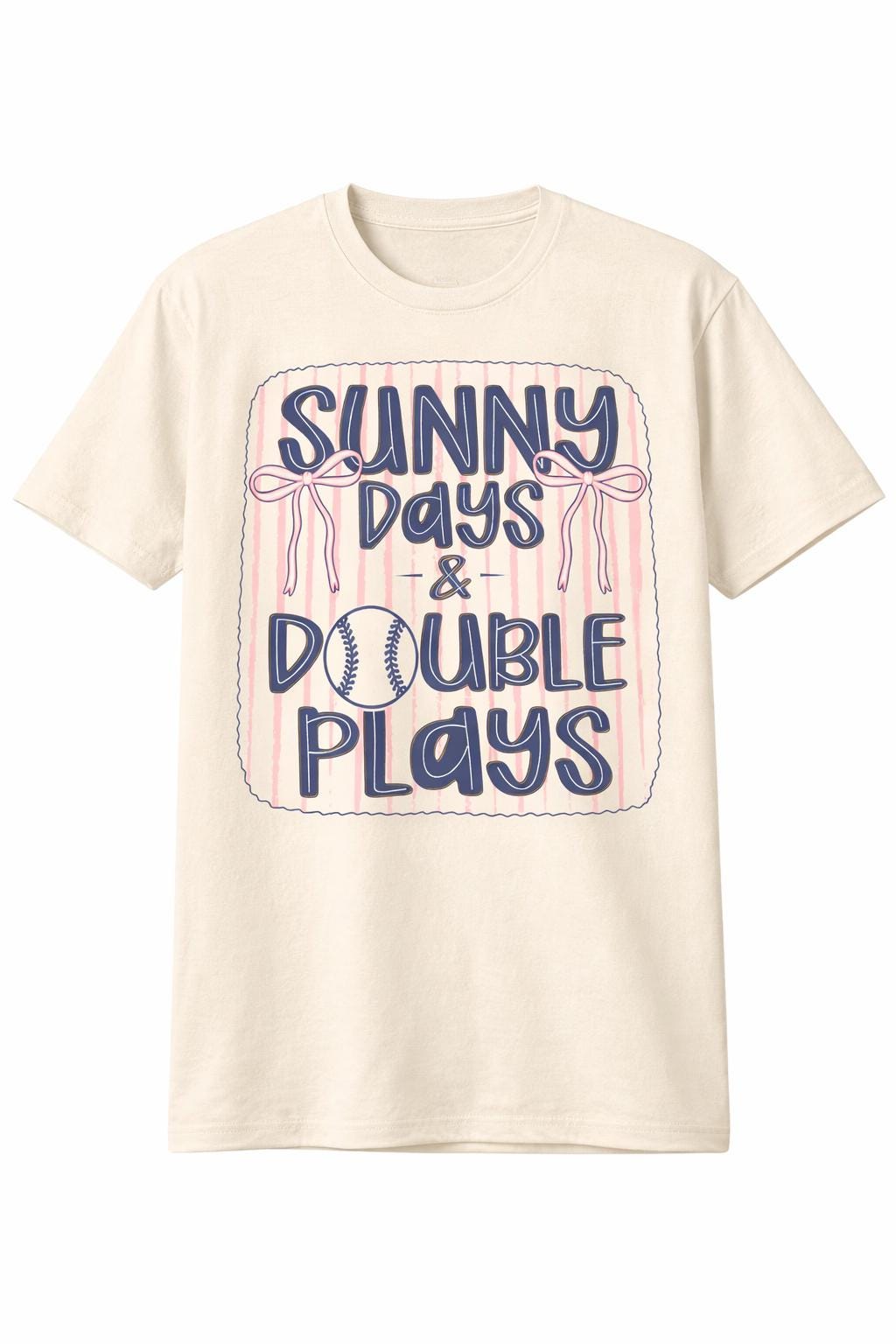Everyday Customs Co. Sunny Days Double Plays Baseball Mom Shirt, Summer Game Day Tee - Apparel & Accessories