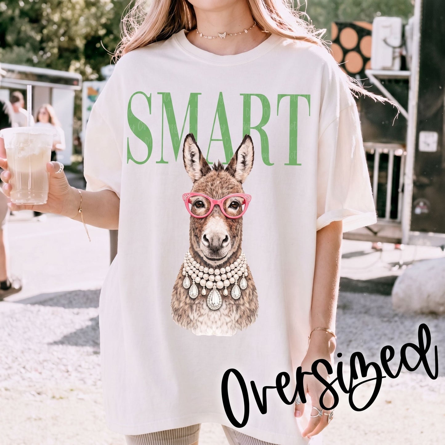 Smart Donkey Tee displayed casually in a warm, cozy home scene, illustrating its soft texture and playful graphic.