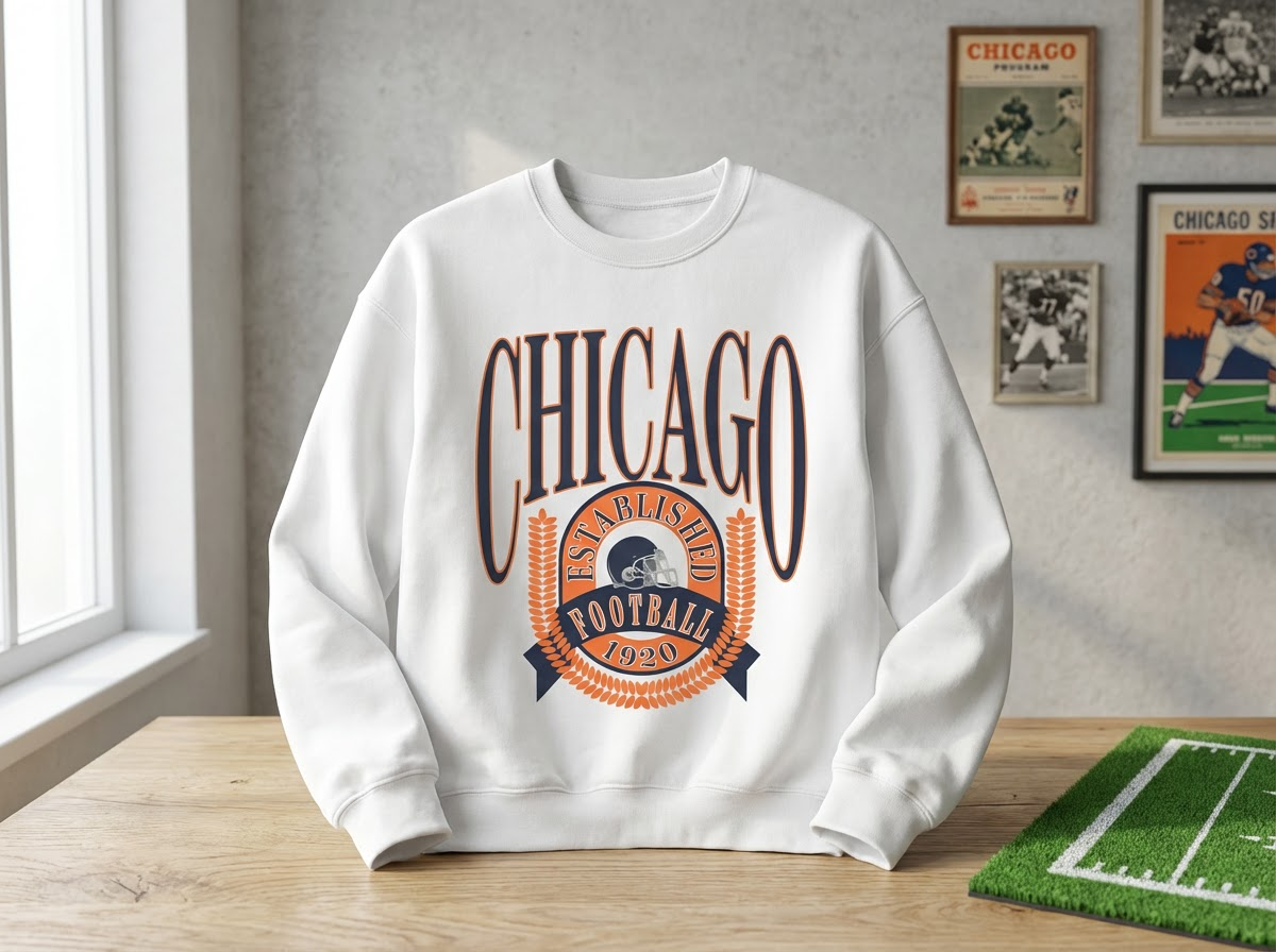 Hey Jude Graphic Tees Chicago Football 1920 Vintage Crewneck - Crafted with Purpose | Everyday Customs - Apparel & Accessories