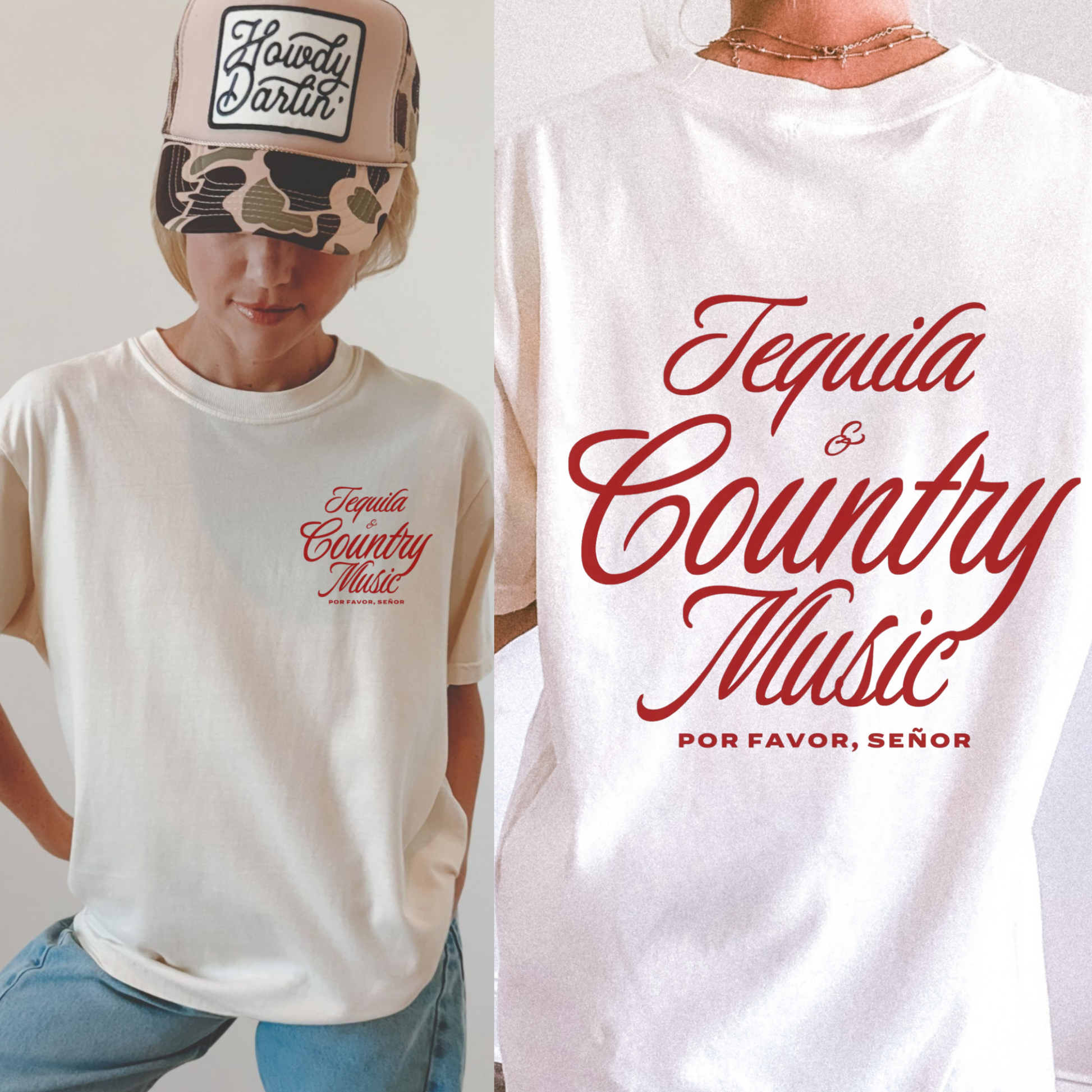 Hey Jude Graphic Tees Tequila & Country Music Western Tee - Comfort Colors 1717 | Everyday Customs Co. - Apparel & Accessories
