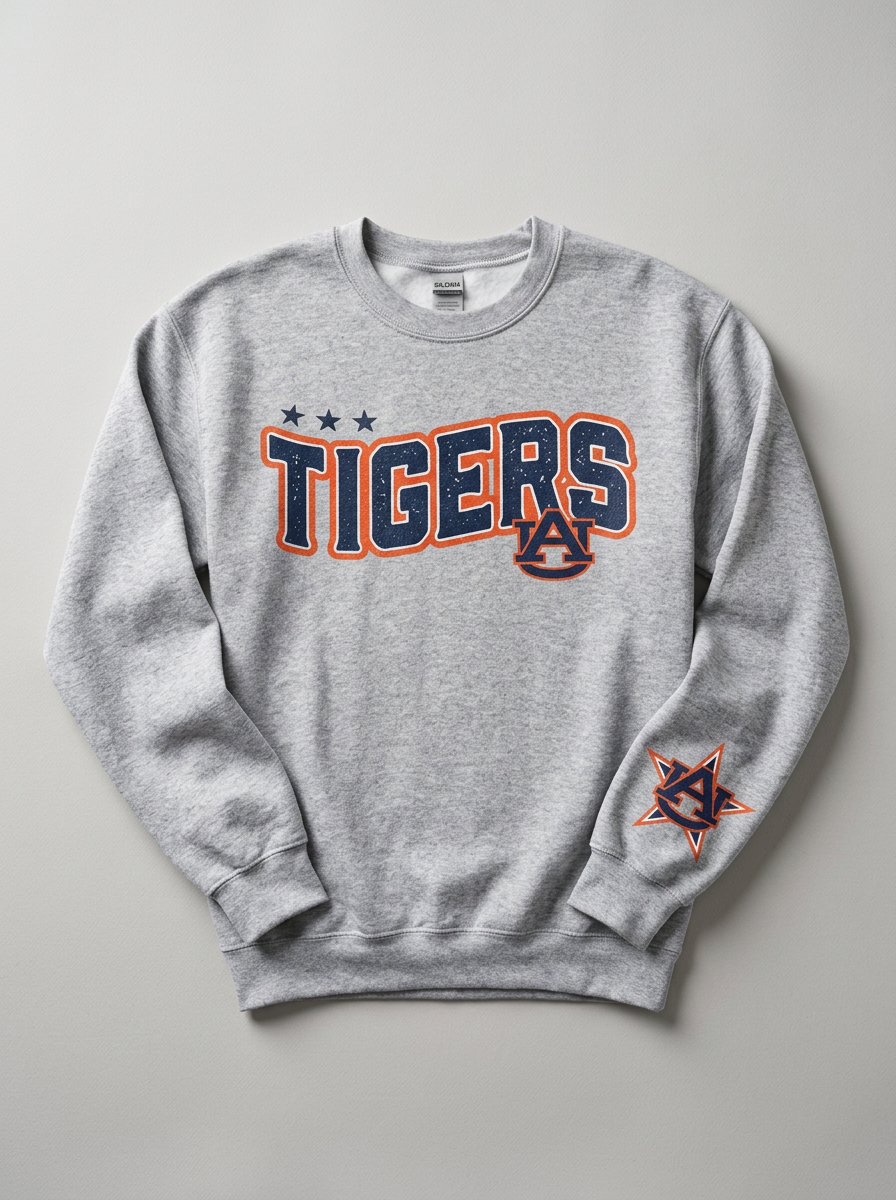 Everyday Customs Co. Auburn University Tigers Sweatshirt - In-House Crafted Cotton Blend | Everyday Customs Co. - T-Shirts