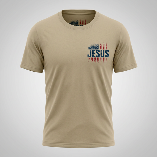 Everyday Customs Co. Jesus American Flag Graphic Tee - Faith & Patriotism | Everyday Customs Co. - T-Shirts