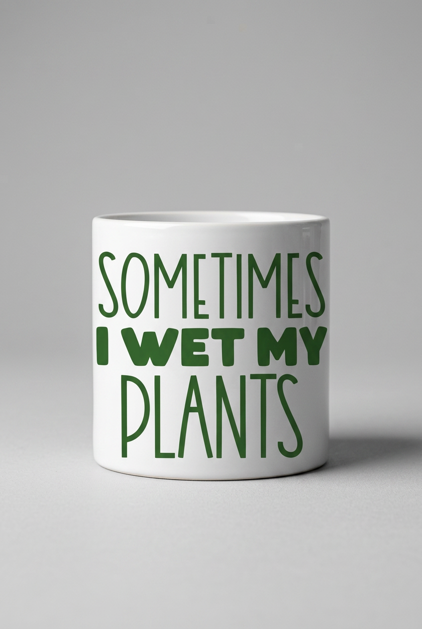 Everyday Customs Co. Funny Ceramic Planter - Sometimes I Wet My Plants | Everyday Customs Co. - Planters Vases