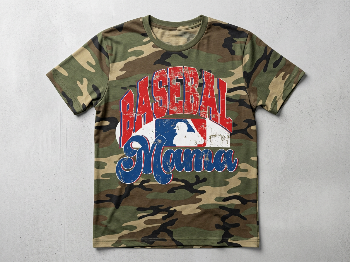 Everyday Customs Co. Baseball Mama Camo Tee - Crafted for Game Day Comfort | Everyday Customs Co. - T-Shirts