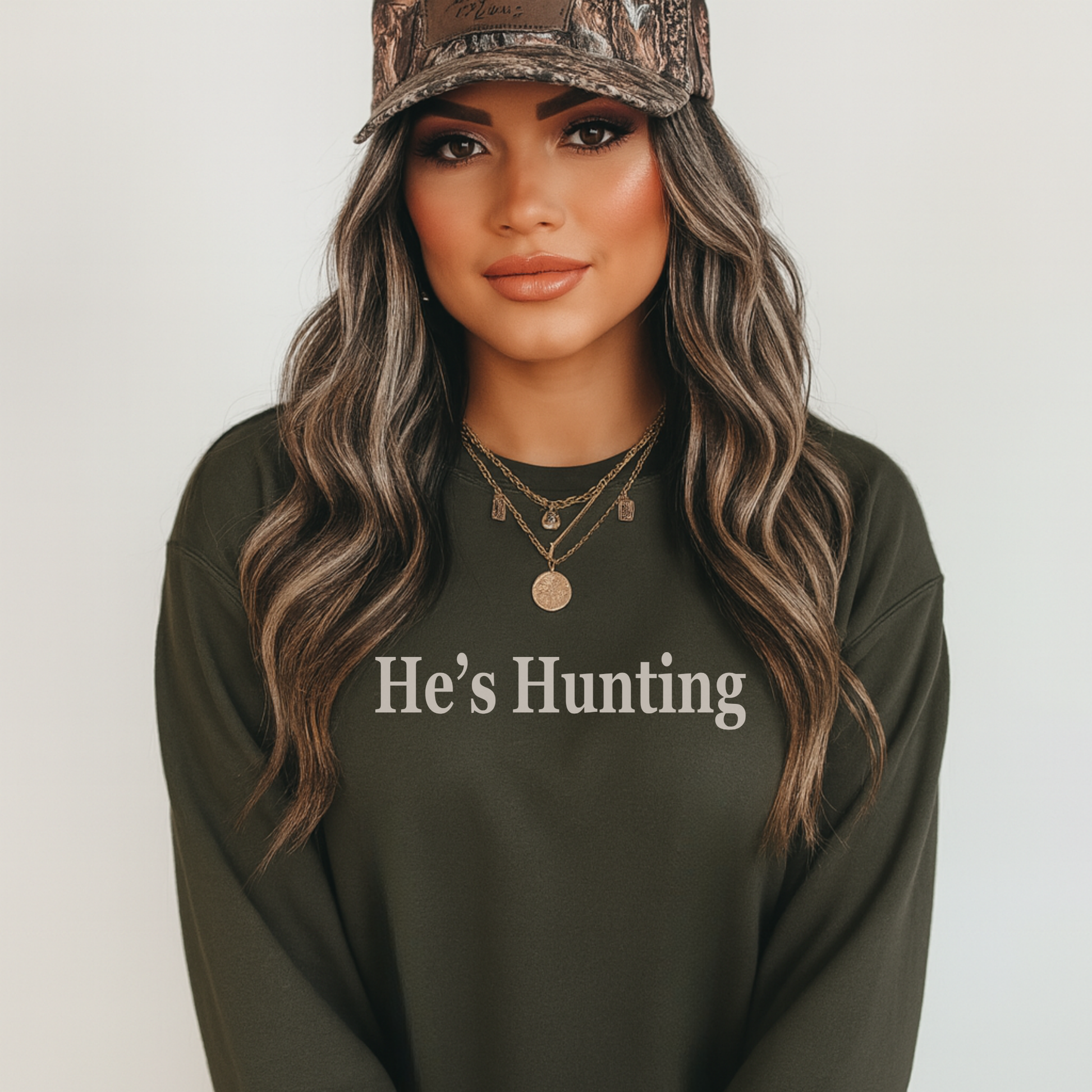 Hey Jude Graphic Tees He's Hunting Fleece Crewneck - Crafted with Purpose | Everyday Customs Co. - Apparel & Accessories