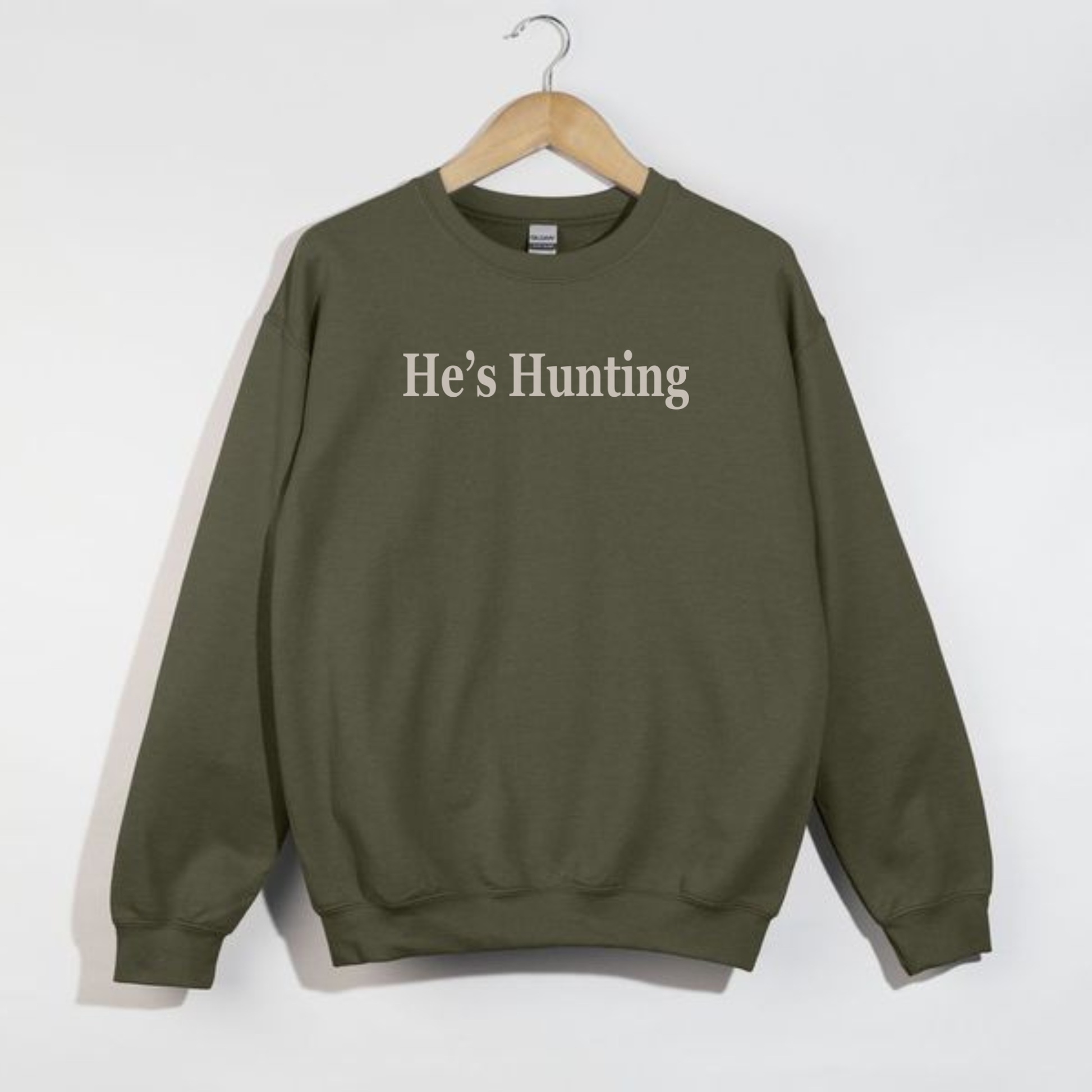 Hey Jude Graphic Tees He's Hunting Fleece Crewneck - Crafted with Purpose | Everyday Customs Co. - Apparel & Accessories