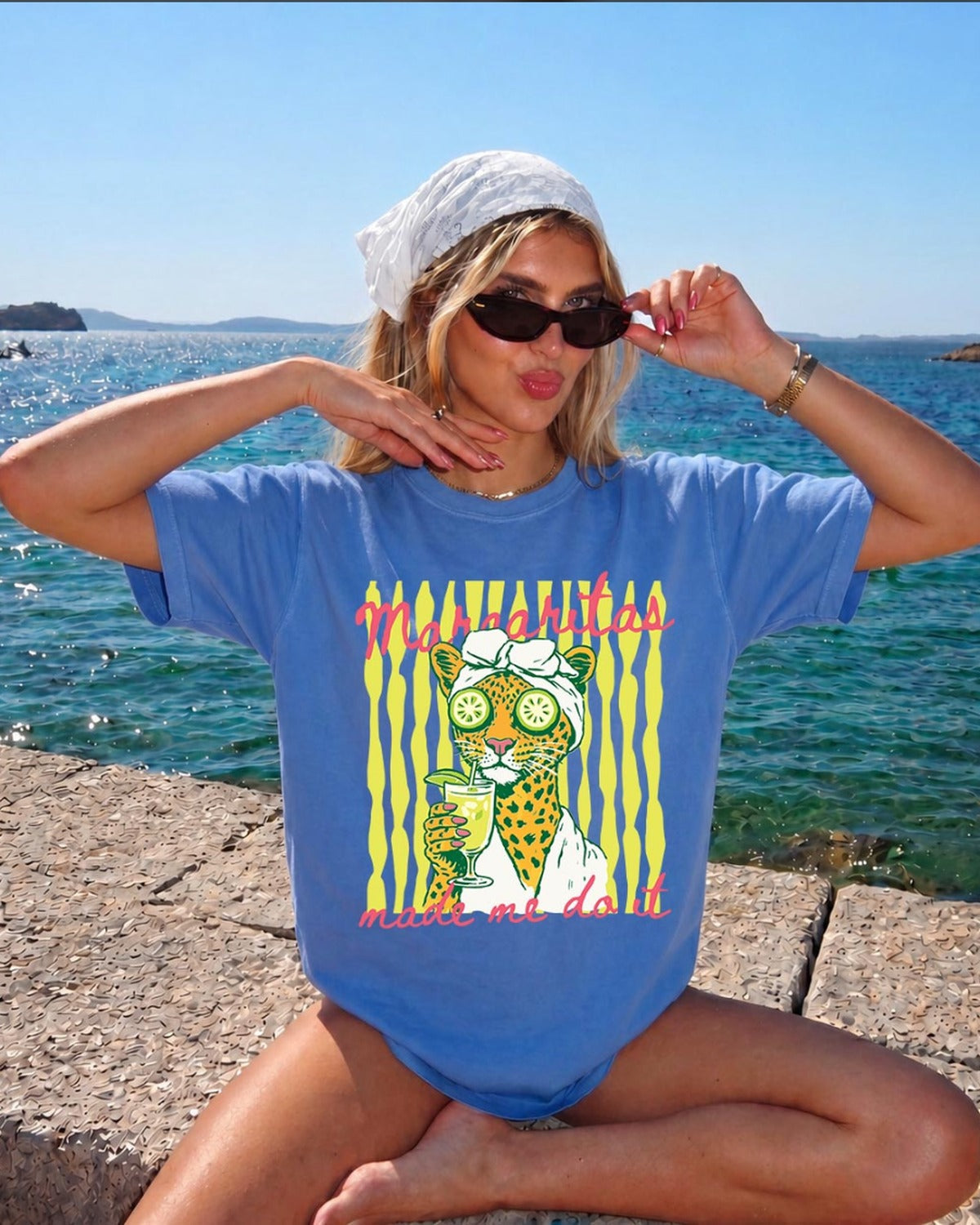 Margaritas Made Me Do It Leopard Tee - Comfort Colors Graphic Tee | Everyday Customs Co.