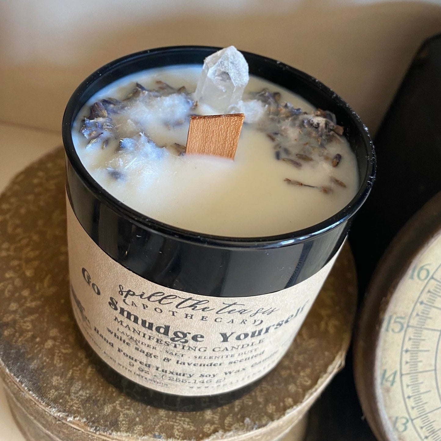 Spill The Tea Sis Apothecary Go Smudge Yourself Intention Candle | Cleansing, Clearing & Protection - Apparel & Accessories
