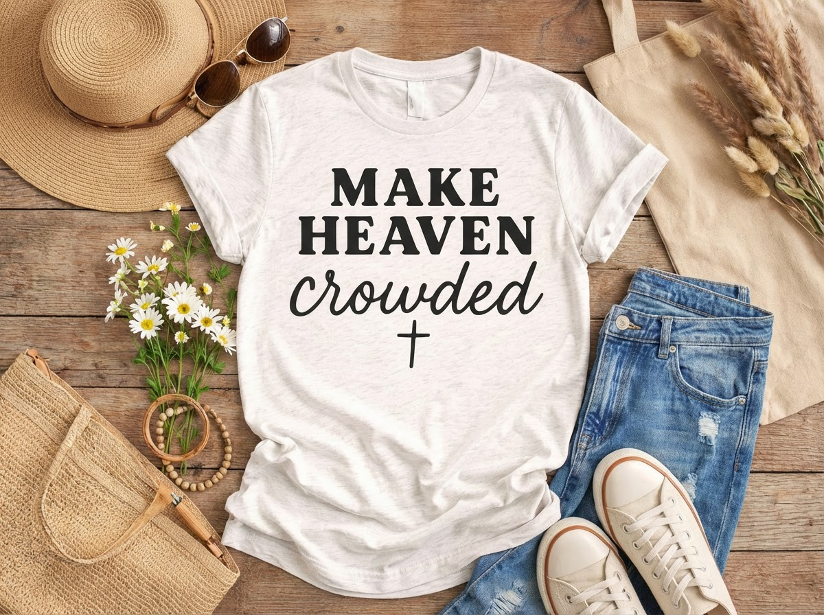 Everyday Customs Co. Make Heaven Crowded Christian T-Shirt - Soft Cotton Faith Tee | Everyday Customs Co. - T-Shirts