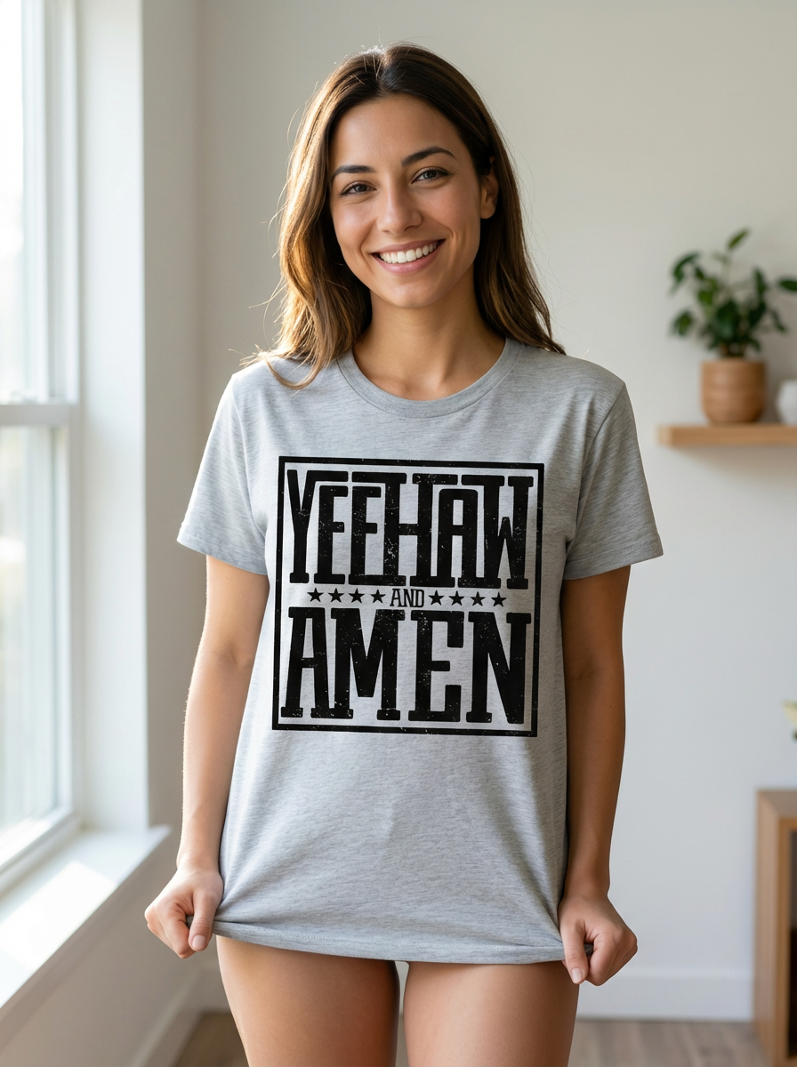 Everyday Customs Co. YeeHaw and Amen Tee - T-Shirts