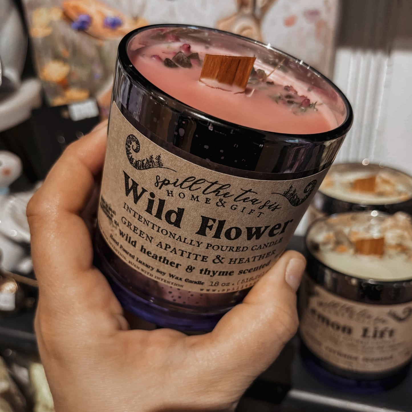 Spill The Tea Sis Apothecary Wild Flower Manifesting Soy Wax Candle - 9Oz - Jar Color May Vary - T-Shirts