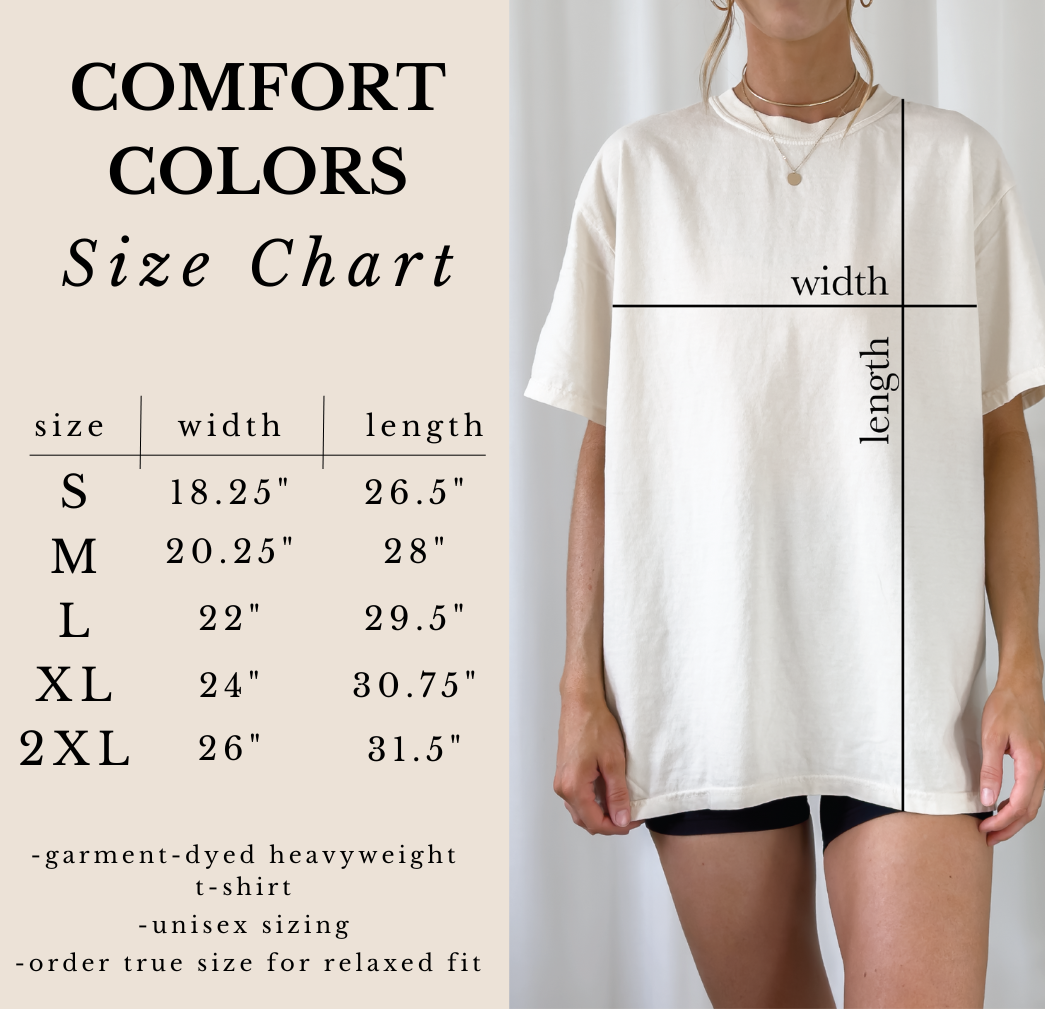 worthy wear tee size chart