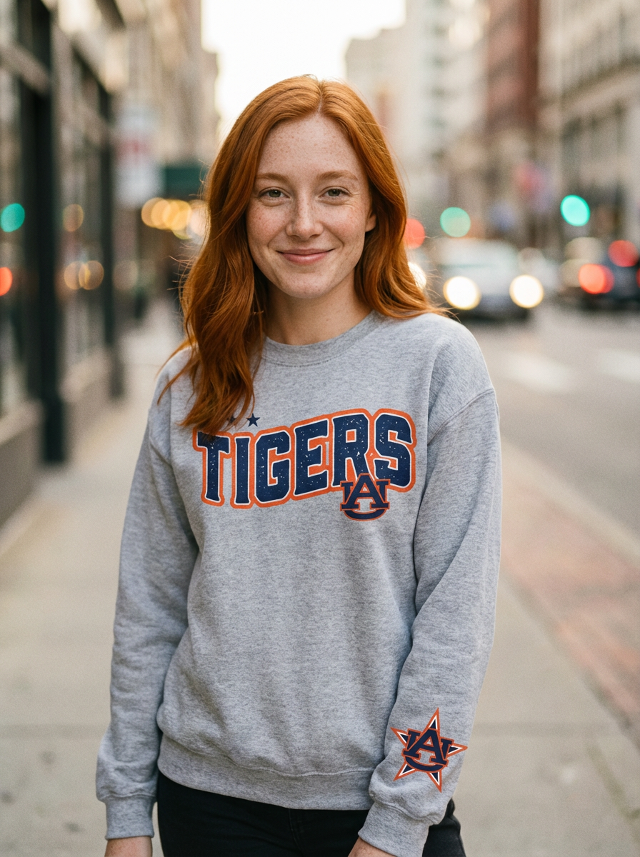 Everyday Customs Co. Auburn University Tigers Sweatshirt - In-House Crafted Cotton Blend | Everyday Customs Co. - T-Shirts